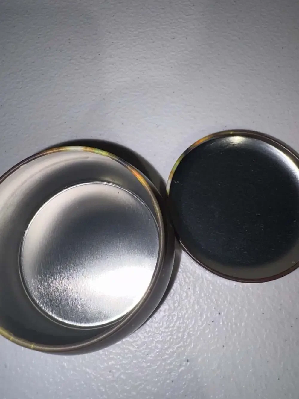 Round Metal Storage Tin with Galaxy Nebula Print Lid